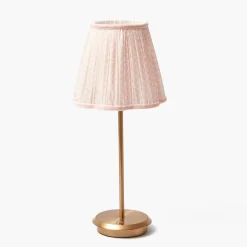 Mrs. Alice Lamps & Lighting|Tall Rechargeable Lamp With Pink Lotus Lampshade