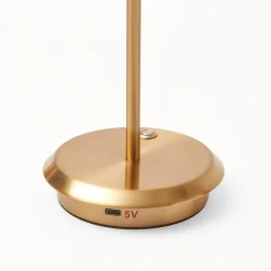 Mrs. Alice Lamps & Lighting|Tall Rechargeable Lamp With Blue Lotus Lampshade