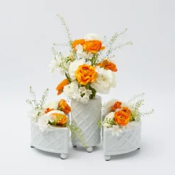Mrs. Alice Vases|Three Piece Ceramic Bamboo Vase