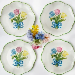 Mrs. Alice Crockery Sets|Tulip Dinner Plate (Set Of 4)