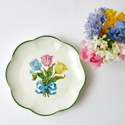 Mrs. Alice Crockery Sets|Tulip Dinner Plate (Set Of 4)