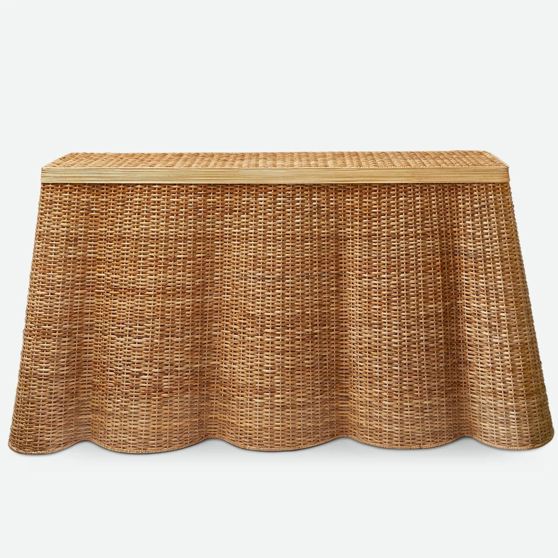 Mrs. Alice Tables|Vivienne Rattan Scalloped Console Table
