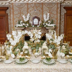 Mrs. Alice Candle Holders|White & Gold Pagoda Lantern