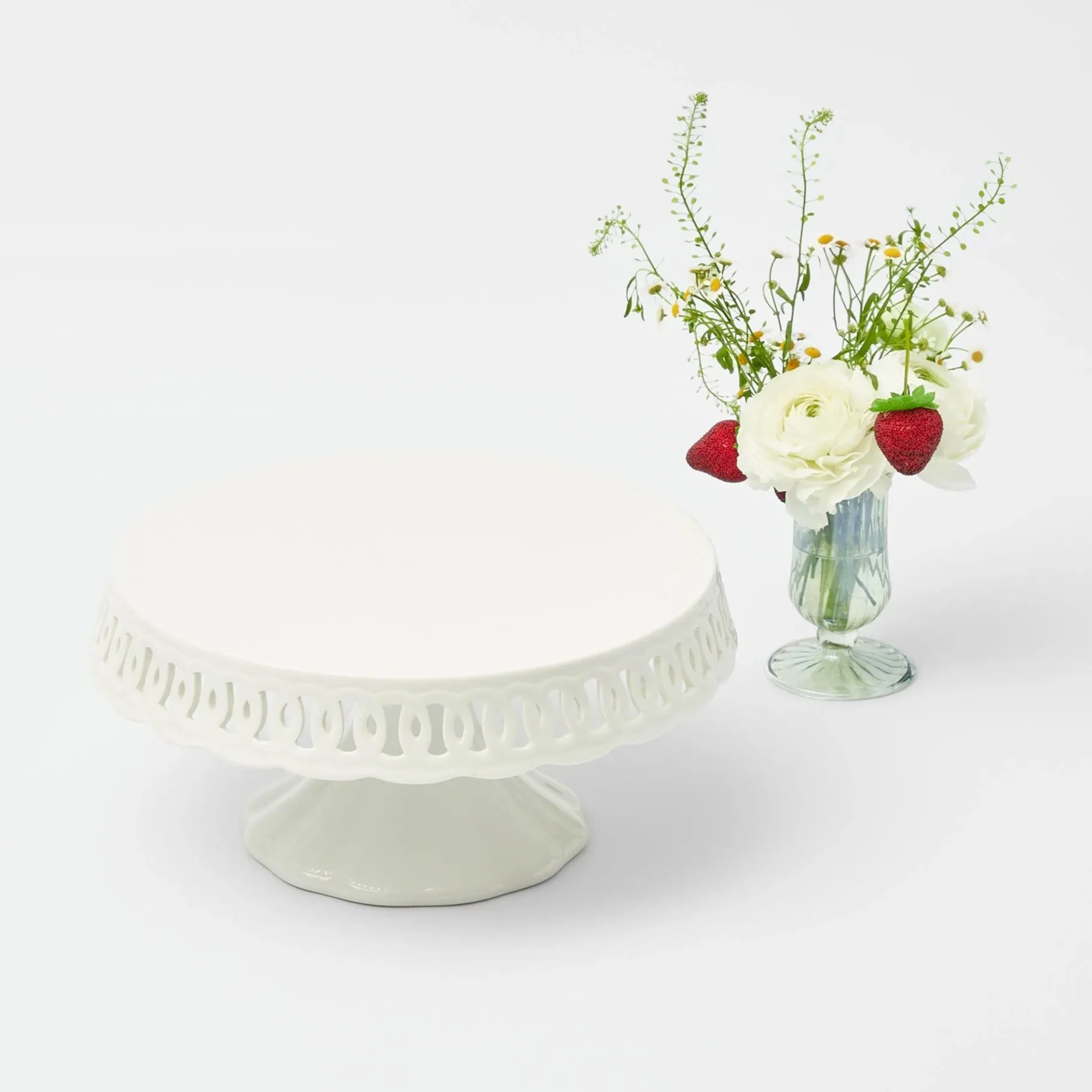 Mrs. Alice Teaware|White Lace Cake Stand
