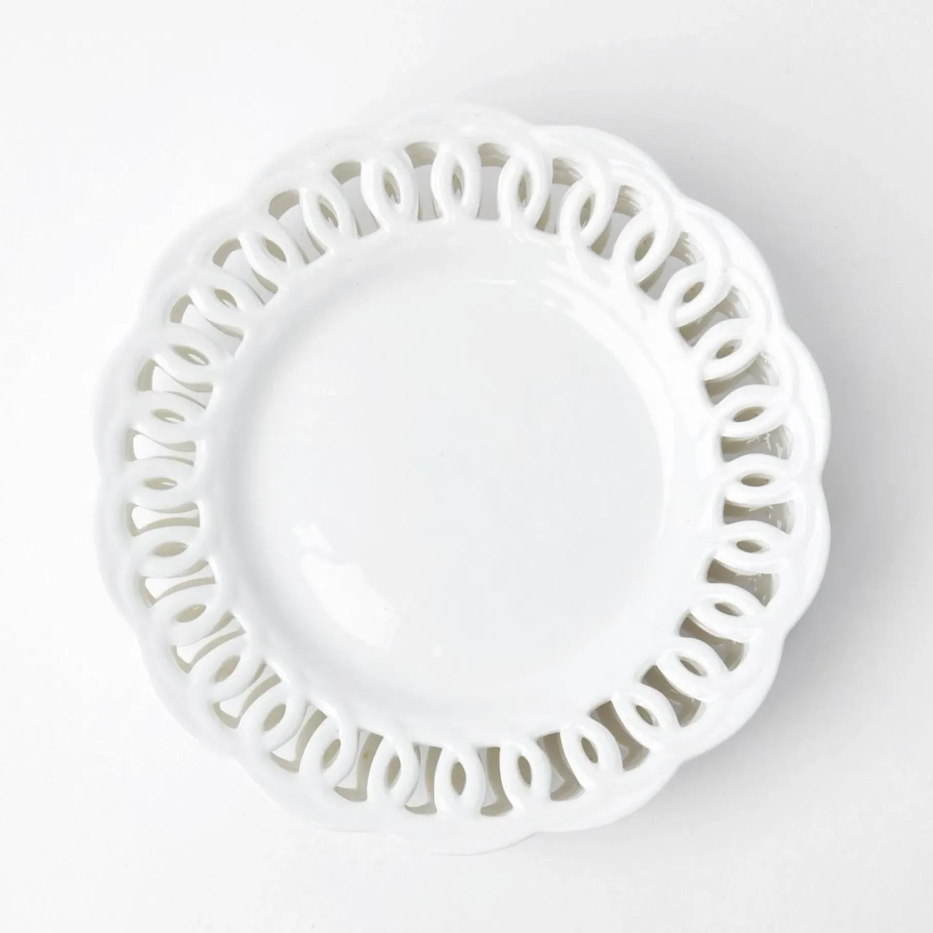 Mrs. Alice Crockery Sets|White Lace Dinner Plates (Set Of 4)