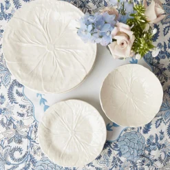 Mrs. Alice Lettuce Crockery|White Lettuce Dinner Plate