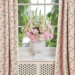 Mrs. Alice Rattan Furniture|White Liliana Scalloped Rattan Urn