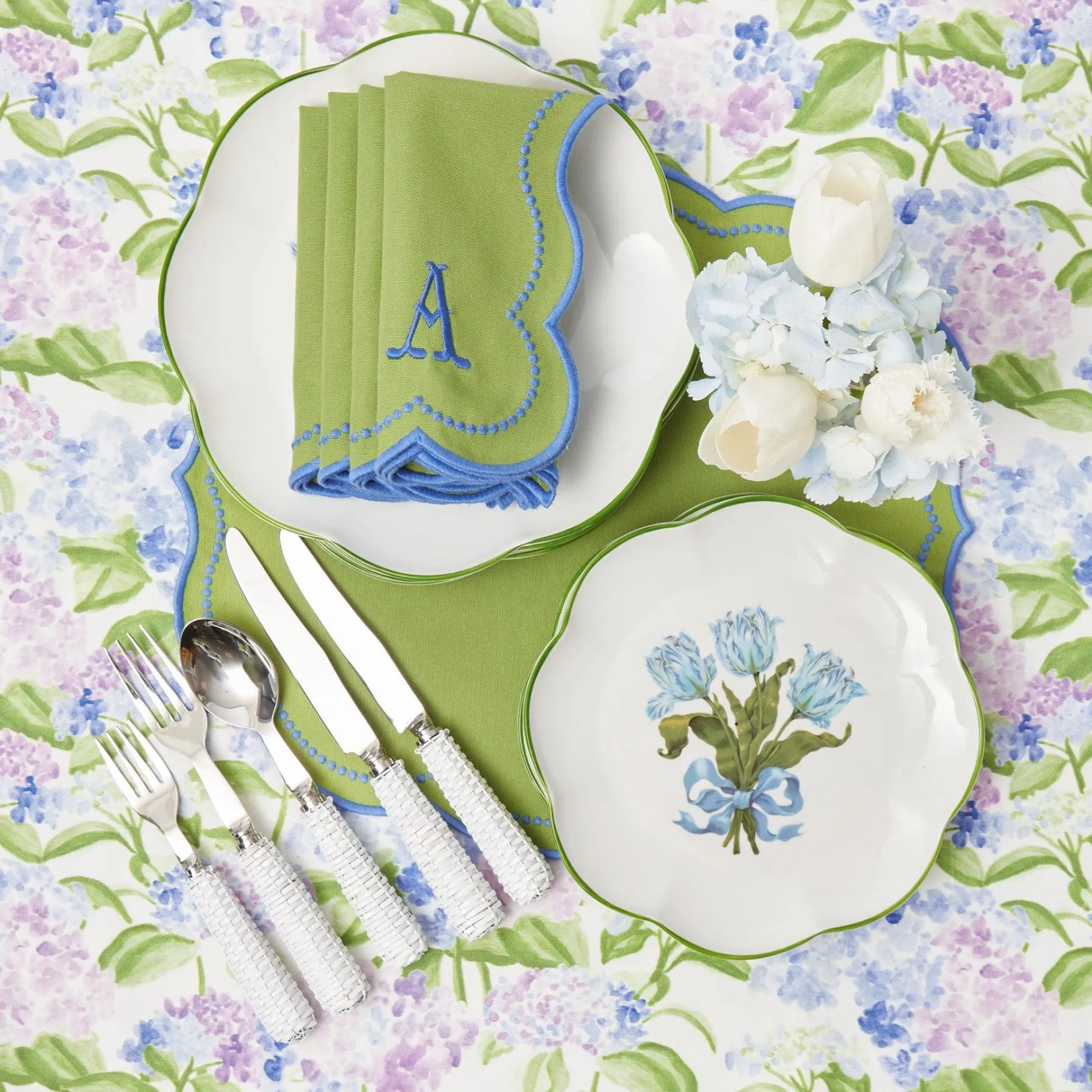 Mrs. Alice Cutlery Sets|White Rattan Cutlery (5 Piece)
