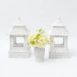 Mrs. Alice Rattan Tableware|White Rattan Decoration Set
