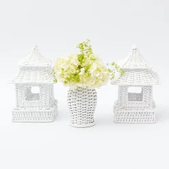 Mrs. Alice Rattan Tableware|White Rattan Decoration Set