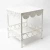 Mrs. Alice Tables|White Rattan Outdoor Side Table