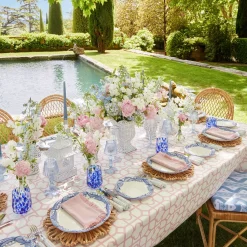 Mrs. Alice Rattan Tableware|White Rattan Pagoda & Urn Vase Set