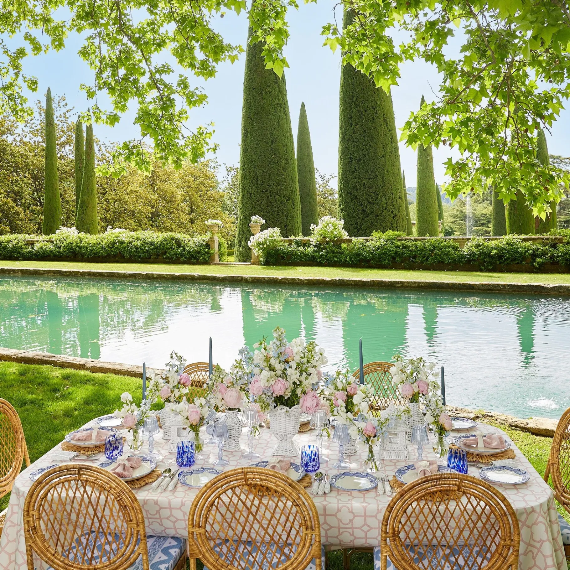 Mrs. Alice Vases|White Rattan Pagoda & Urn Vase Set