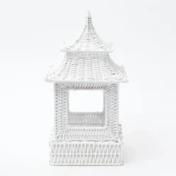 Mrs. Alice Rattan Tableware|White Rattan Pagoda Lantern