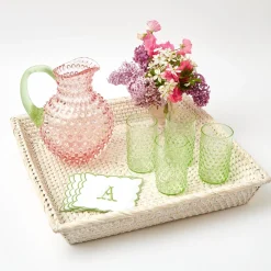 Mrs. Alice Rattan Tableware|White Rattan Tray