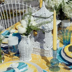 Mrs. Alice Vases|White Rattan Vase (Set Of 3)