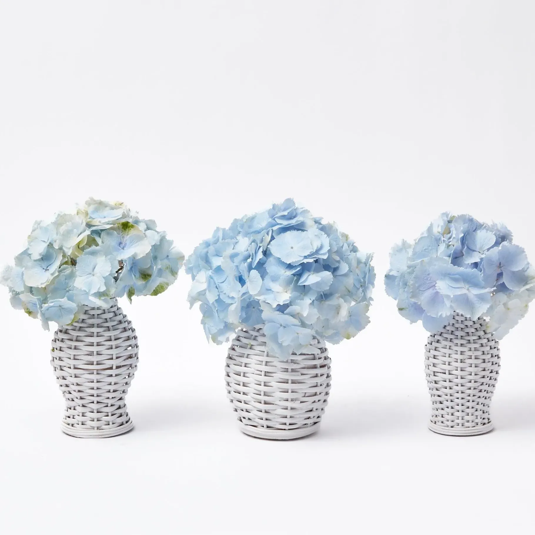 Mrs. Alice Rattan Tableware|White Rattan Vase (Set Of 3)