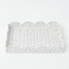 Mrs. Alice Trays & Liners|White Small Scalloped Rattan Tray