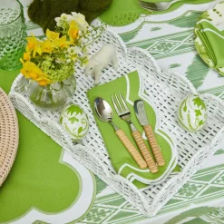 Mrs. Alice Trays & Liners|White Small Scalloped Rattan Tray