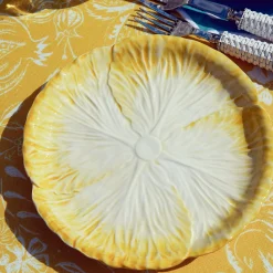 Mrs. Alice Starter Plates|Yellow Capri Lettuce Dinner & Starter Plates (Set Of 8)