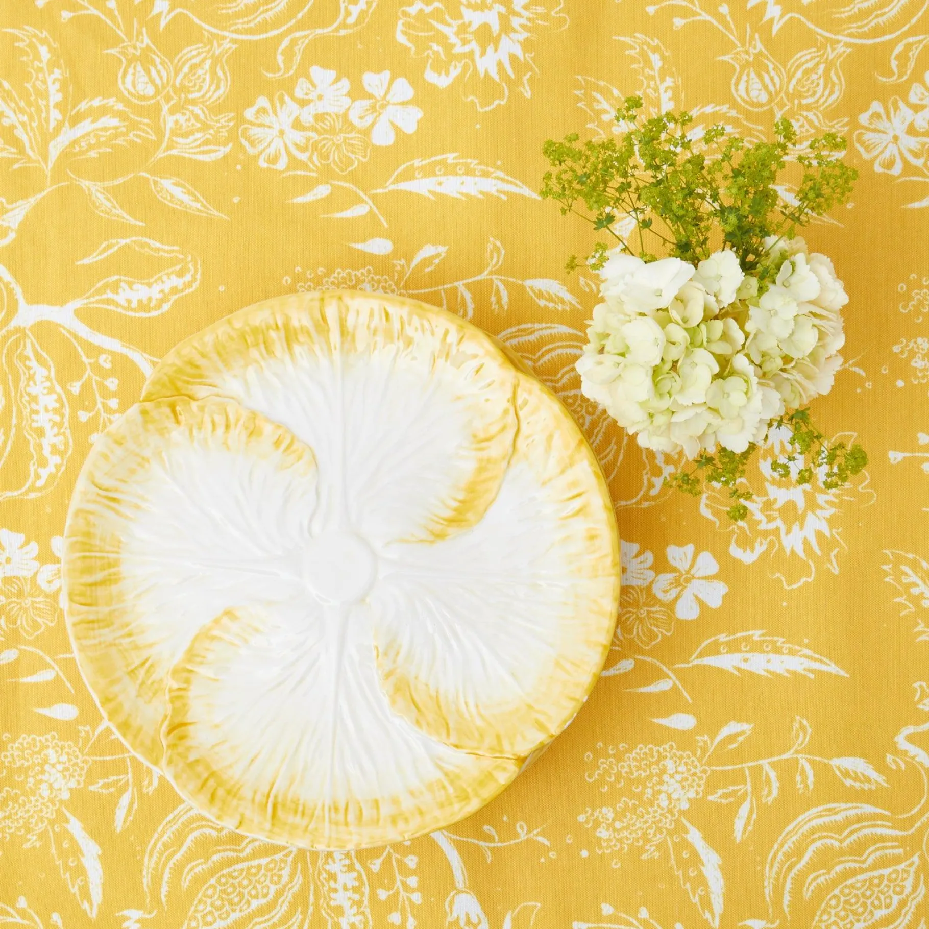 Mrs. Alice Crockery Sets|Yellow Capri Lettuce Dinner Plates (Set Of 4)