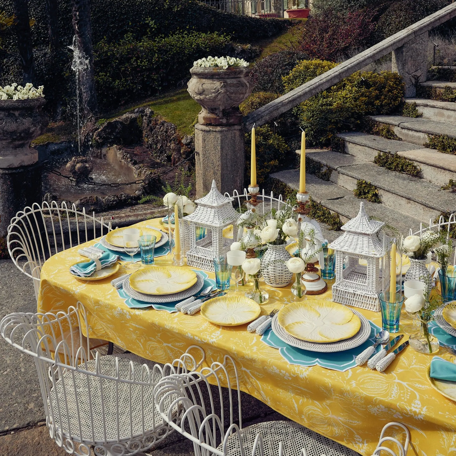 Mrs. Alice Crockery Sets|Yellow Capri Lettuce Dinner Plates (Set Of 4)