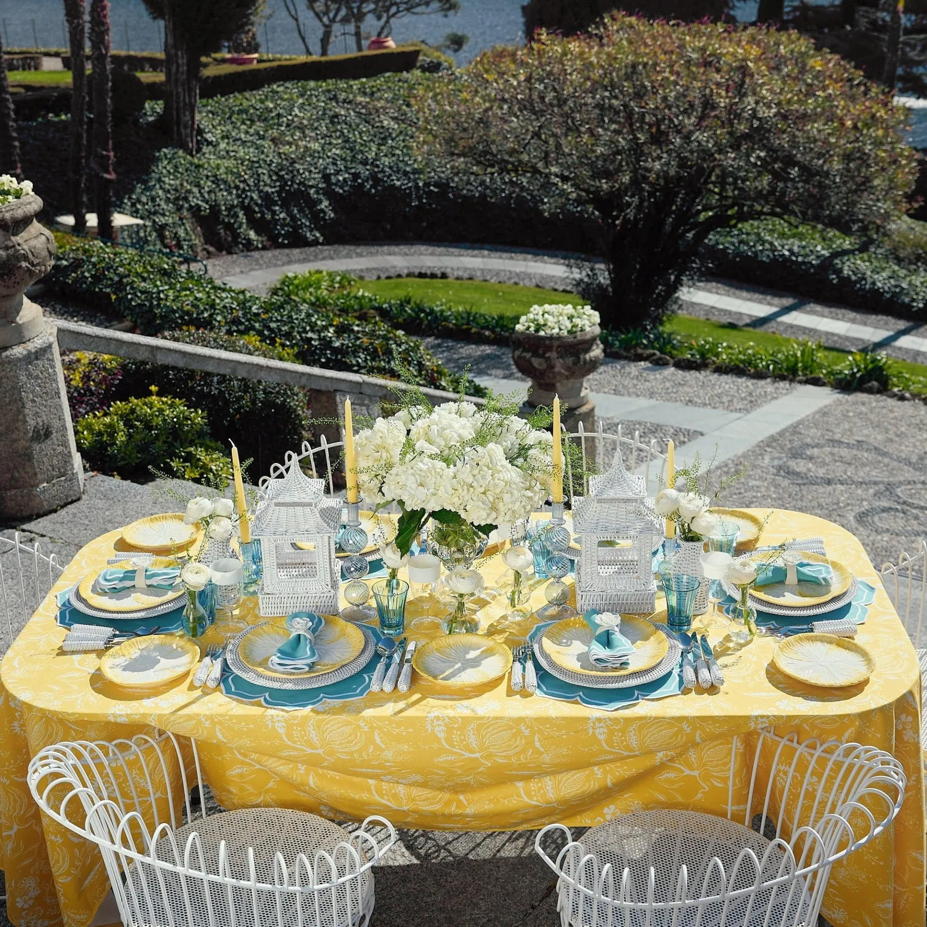 Mrs. Alice Crockery Sets|Yellow Capri Lettuce Dinner Plates (Set Of 4)