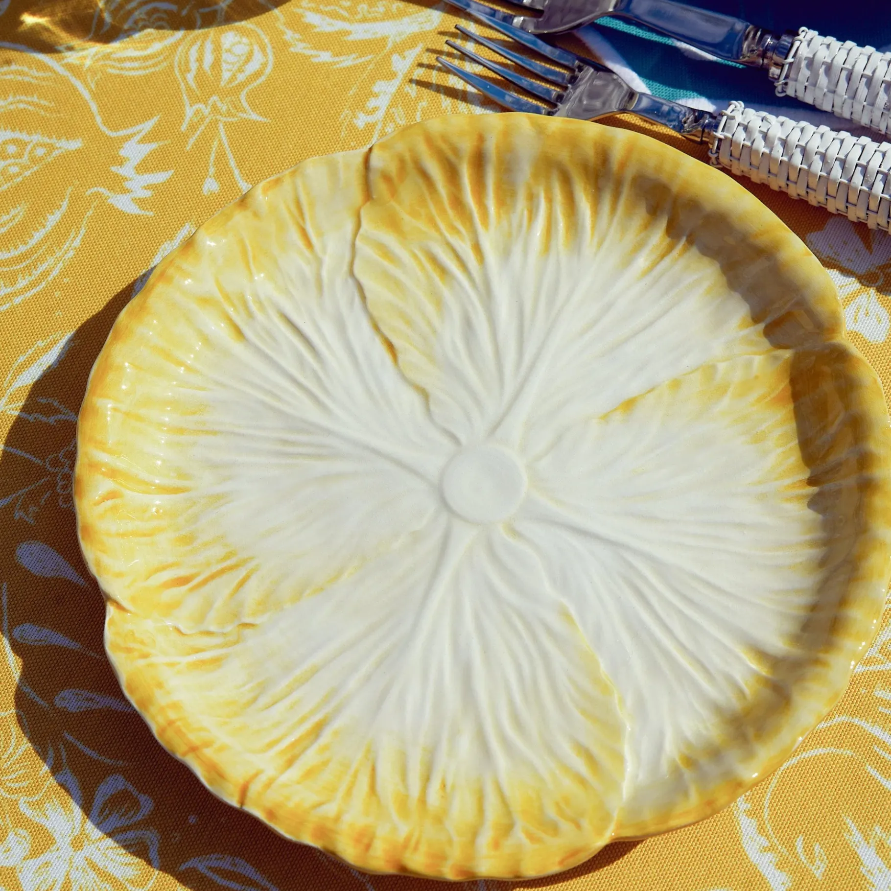 Mrs. Alice Crockery Sets|Yellow Capri Lettuce Starter Plates (Set Of 4)