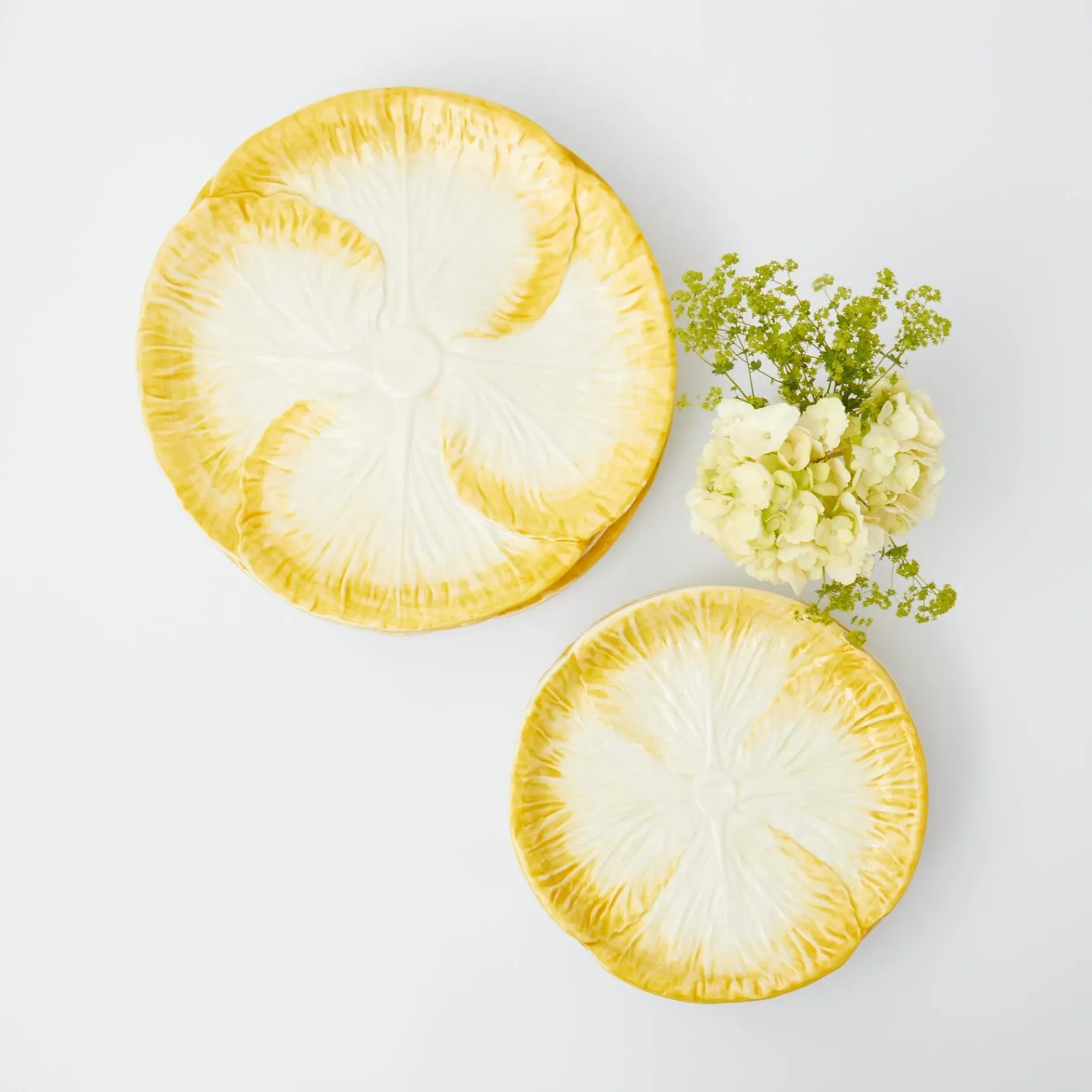 Mrs. Alice Crockery Sets|Yellow Capri Lettuce Starter Plates (Set Of 4)