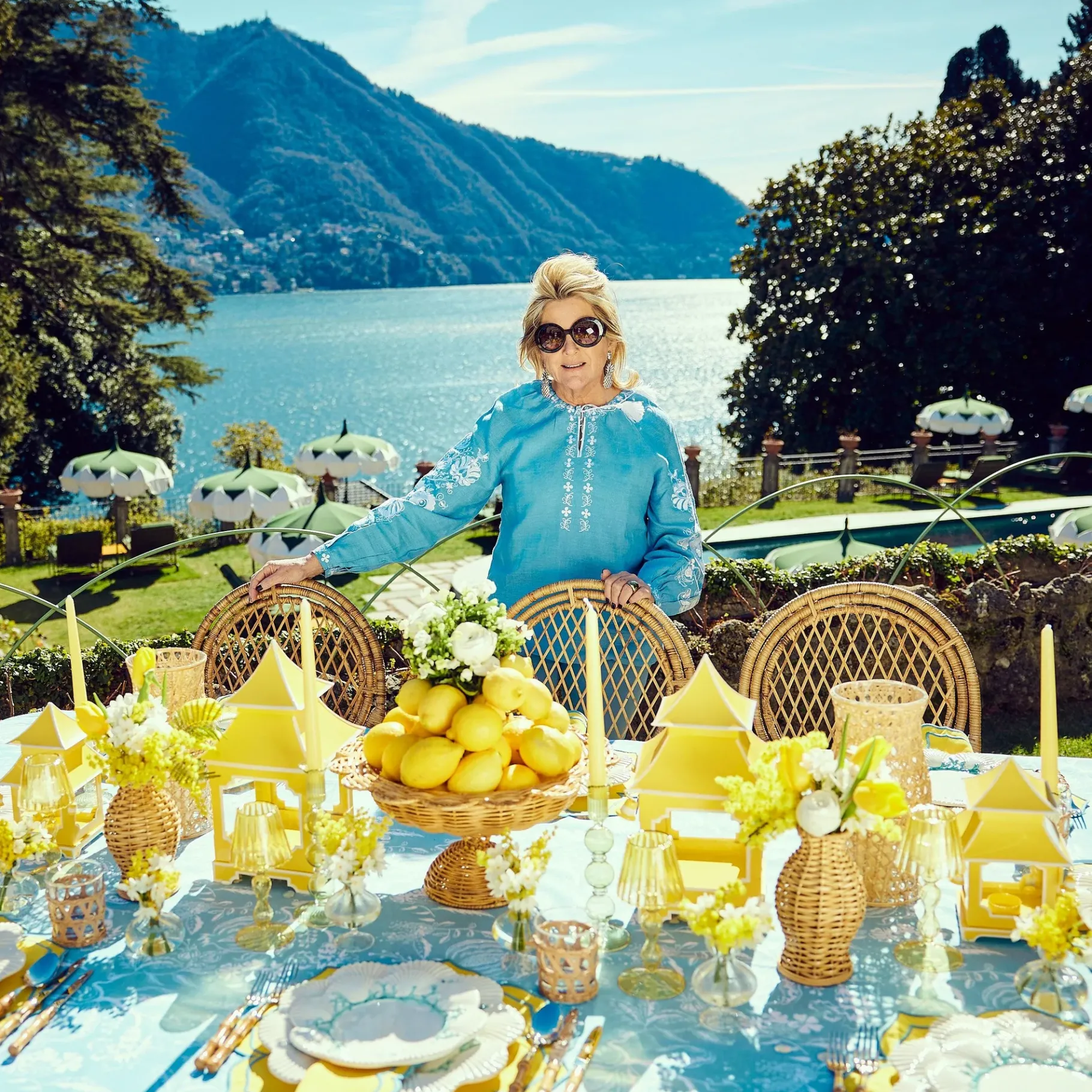 Mrs. Alice Candle Holders|Yellow Pagoda Lantern Set