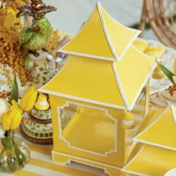 Mrs. Alice Candle Holders|Yellow Pagoda Lantern Set