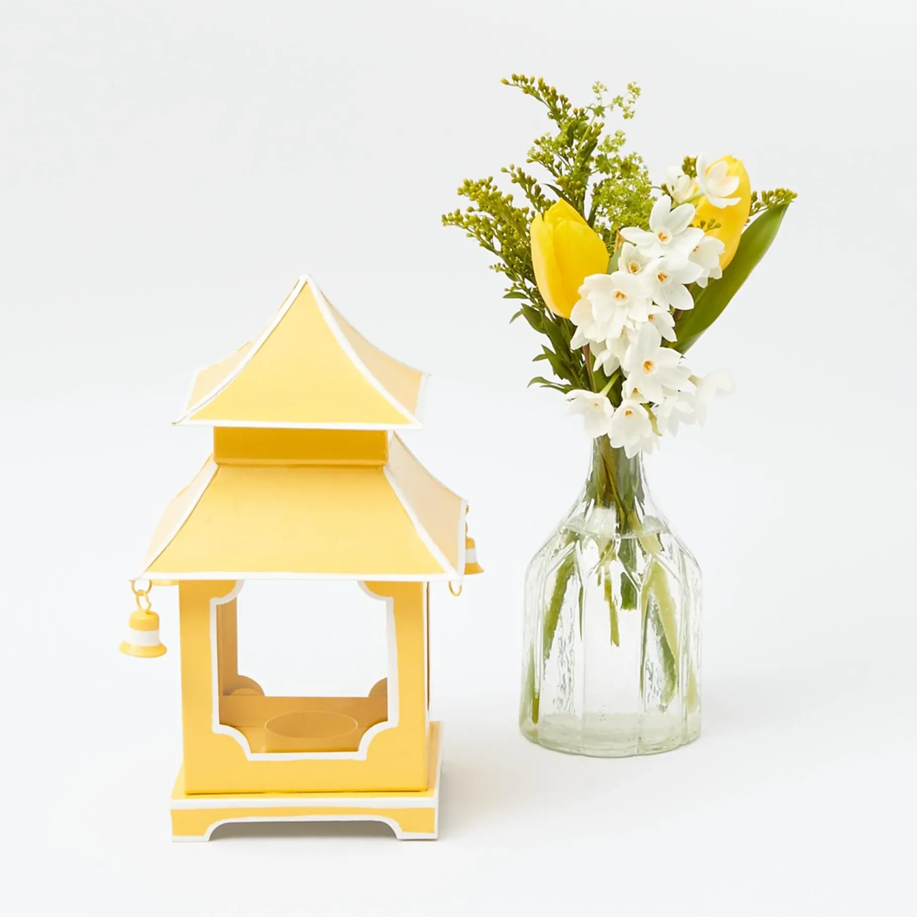 Mrs. Alice Candle Holders|Yellow Pagoda Lantern Set
