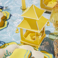 Mrs. Alice Candle Holders|Yellow Pagoda Lantern Set