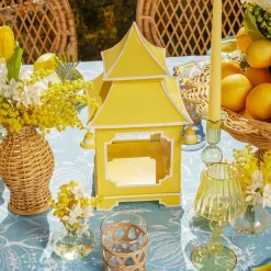 Mrs. Alice Candle Holders|Yellow Pagoda Lantern Set