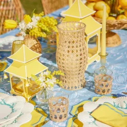 Mrs. Alice Candle Holders|Yellow Pagoda Lantern Set