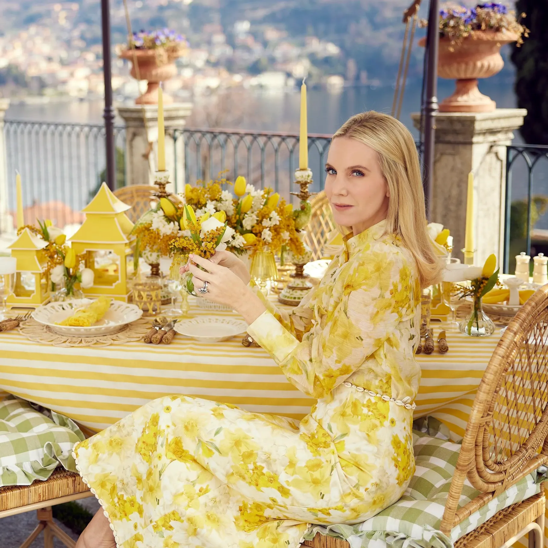 Mrs. Alice Candle Holders|Yellow Pagoda Lantern Set