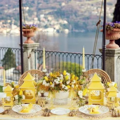 Mrs. Alice Candle Holders|Yellow Pagoda Lantern Set