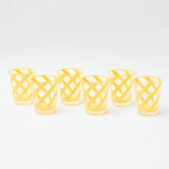 Mrs. Alice Glasses|Yellow Swirl Outdoor Glasses (Set Of 6)